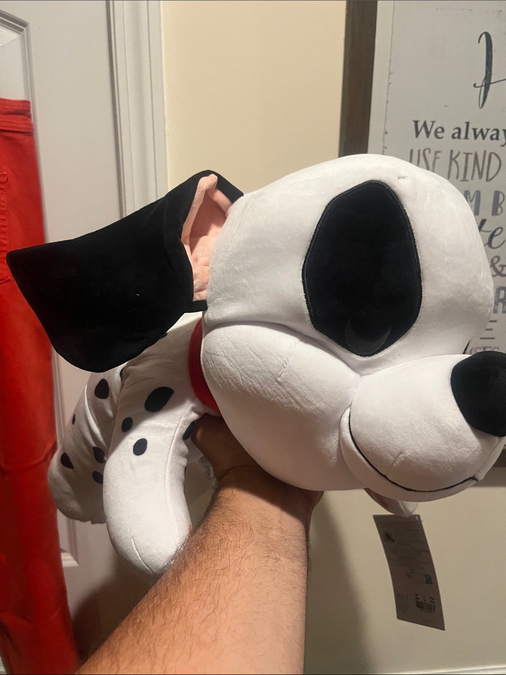 Disney White & Black Dalmatian Plush Dog Toy with Red Collar